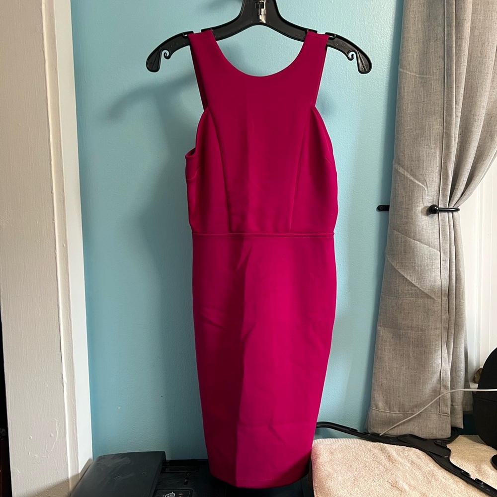 Forever 21 Pink Halter Sheath Midi Dress